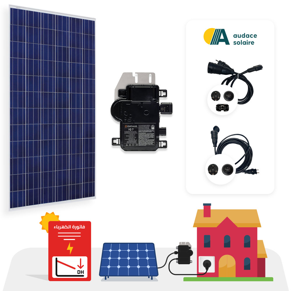 Kit Solaire Raccordé au réseau en autoconsommation/ 1Micro-Onduleur/ évolutif/ 280Wc