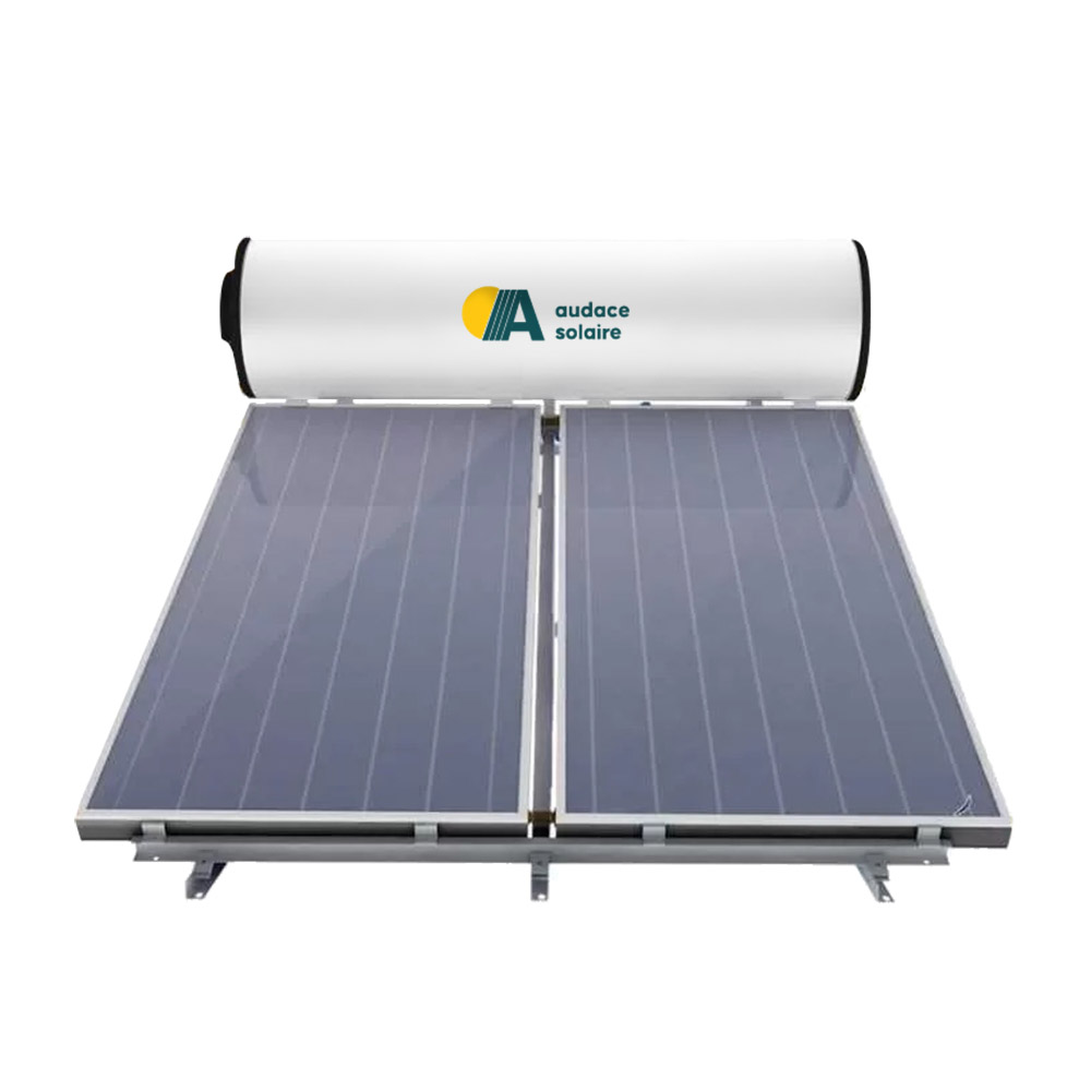 Chauffe-eau solaire Thermosiphon 2 capteur + ballon 300 litres circuits fermés Audace Solaire 5 à 8personnes Max
