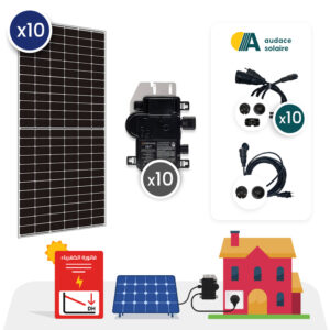 Kit Solaire Raccordé au réseau en autoconsommation/ 10Micro-Onduleur/ évolutif/ 4.500Wc