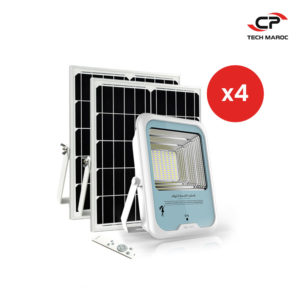 4 x Projecteur solaire + Détecteur de mouvement optionnel – Mono – 2.000 Lumen (200W)