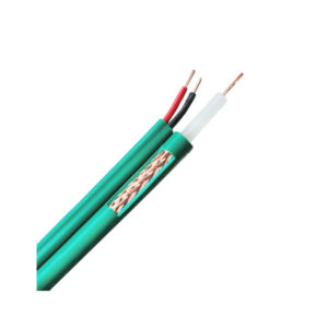 Câble coaxial cctv KX6 avec alimentation vert bobine de 100 mètres