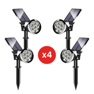 4 X Projecteur solaire de jardin Couleur extérieure 7 LED