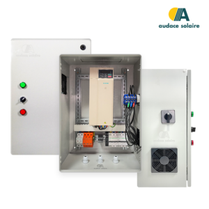 Coffret de transformation et protection DC/AC Pompage solaire Triphasé 220V 2,2Kw (Compatible Pompe Triphasé 220V Jusqu&rsquo;à 3Chevaux)