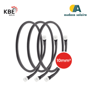 3 x Lot de 0.5 mètres de câble électrique solaire KBE de 10 mm2 (liaison entre les batteries)