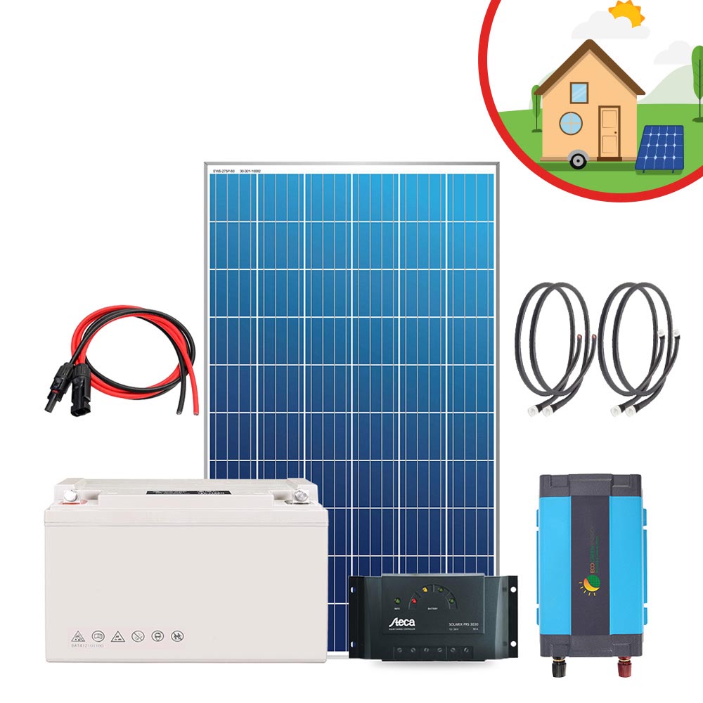 Kit solaire Tiny Housse Autonome MY/ 0.3Kw/ 280Wc/ 220V/ 1.800Wh Stockés