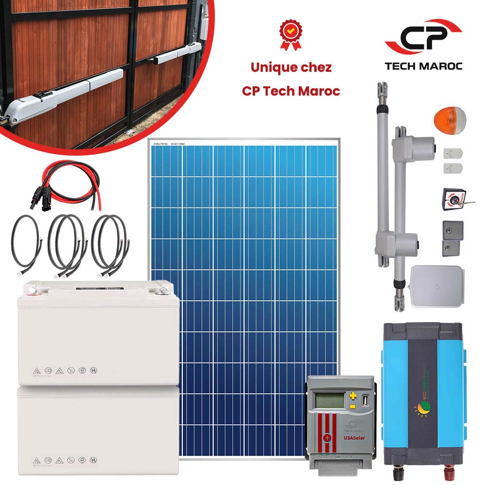 kit Solaire Motorisation portail battant Automatique pour porte jusqu&rsquo;à 400kg