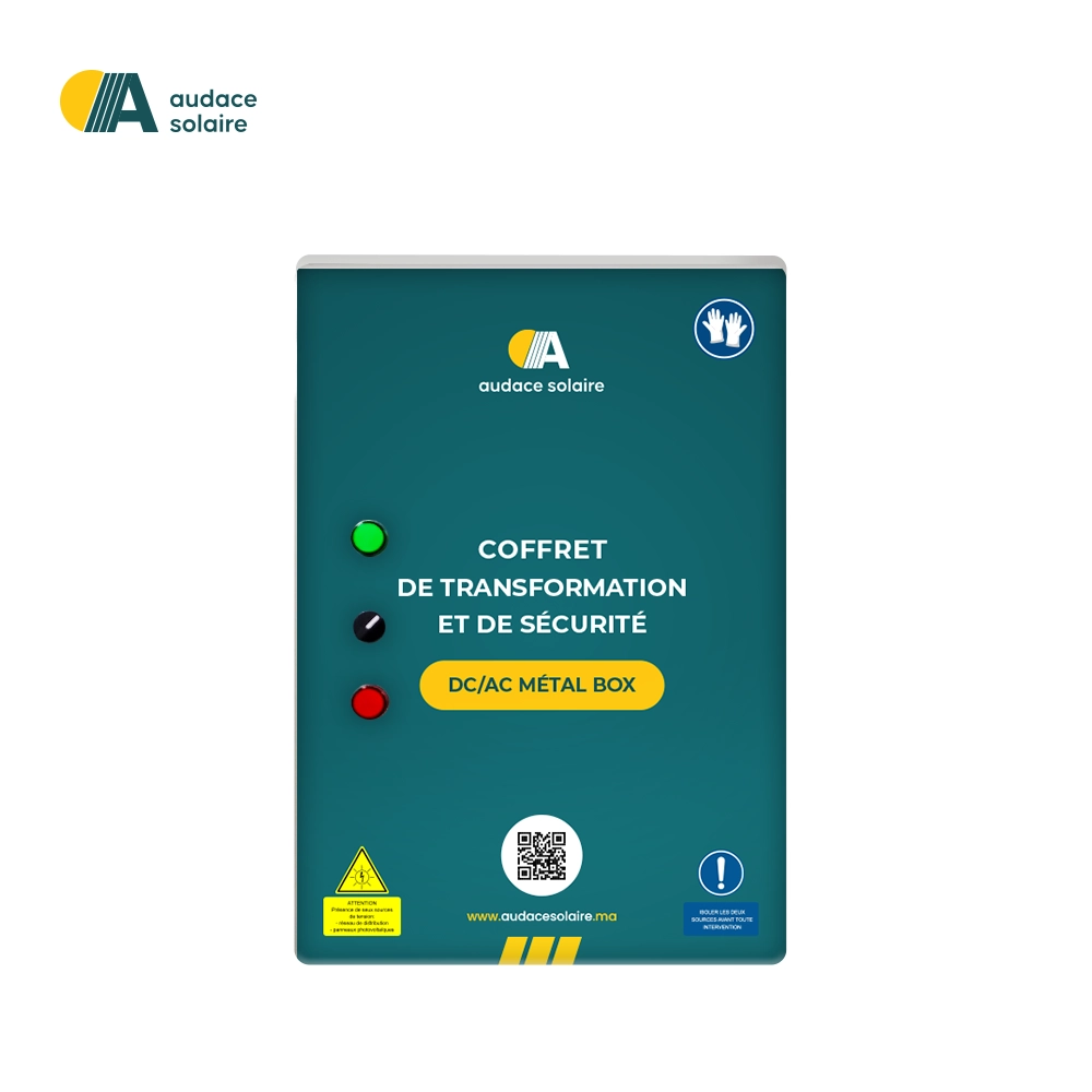 Etiquette de signalisation photovoltaïque – Coffret pompage solaire (Audace Solaire)