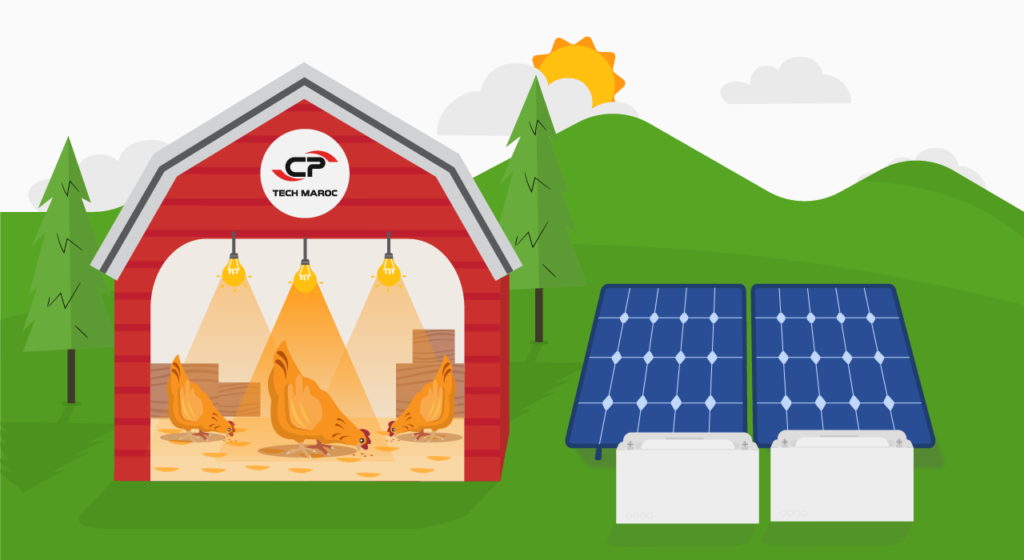Cover kits solaires hangar poulet CP TECH MAROC Kit solaire hangar poulet