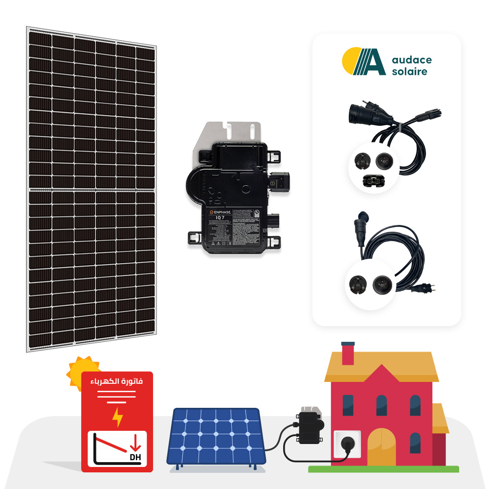 Kit Solaire Raccordé au réseau en autoconsommation/ 1Micro-Onduleur/ évolutif/ 450Wc