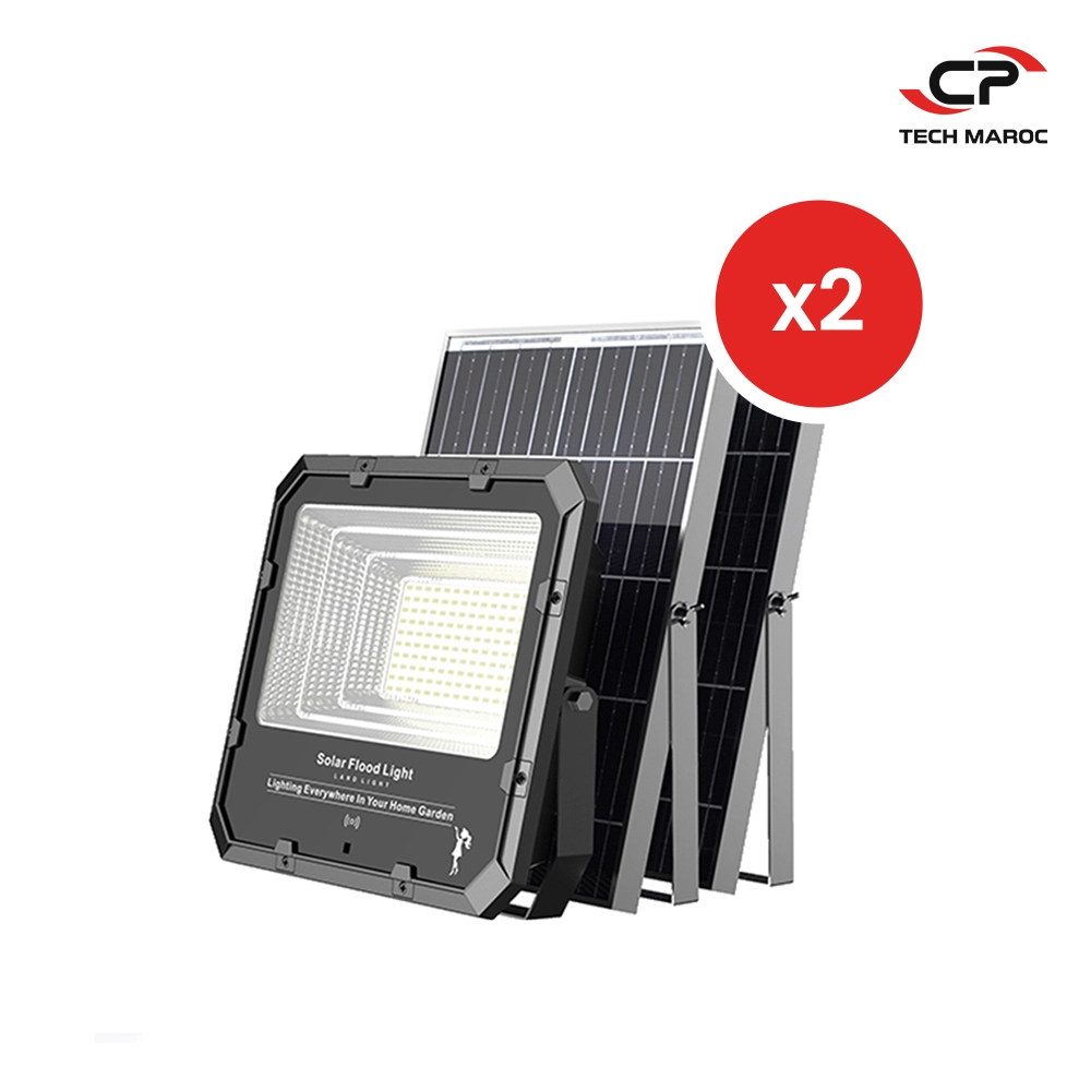 2 x Projecteur solaire Land Light IP 66 – Mono – 1.800 Lumen (250W)