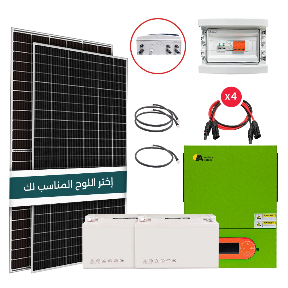 Kit solaire Autonome-Hybride – 3.2Kw / 220V/ 6.000Wh Stockés
